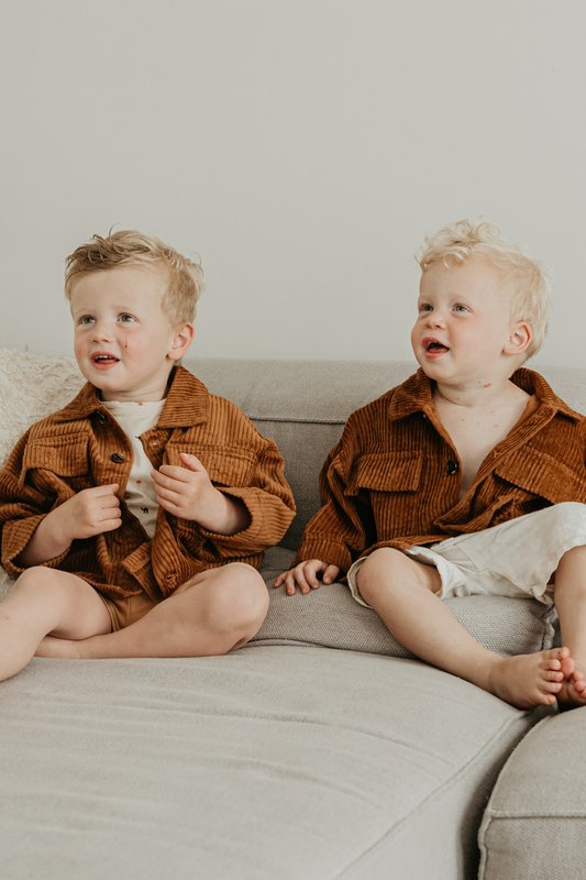Veste oversize en velours côtelé - Rouille