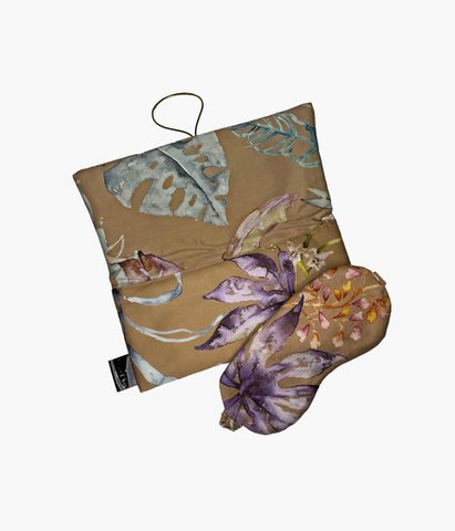 Slaapmasker met reisetui Flora Costera Cinnamon