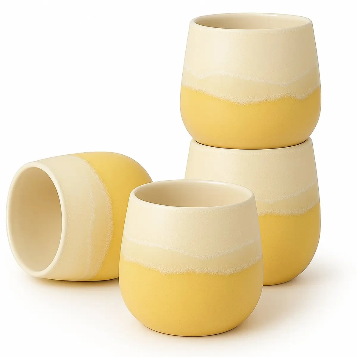 Ensemble de tasses à thé japonaises en céramique (4 pièces)