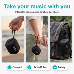 Altavoz Bluetooth portátil XB-009: negro, libertad inalámbrica y diseño práctico para el día a día