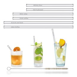 Whisky Cocktail Namen Glasstrohhalme graviert Gemischtes Set 3 Längen 6 Stück