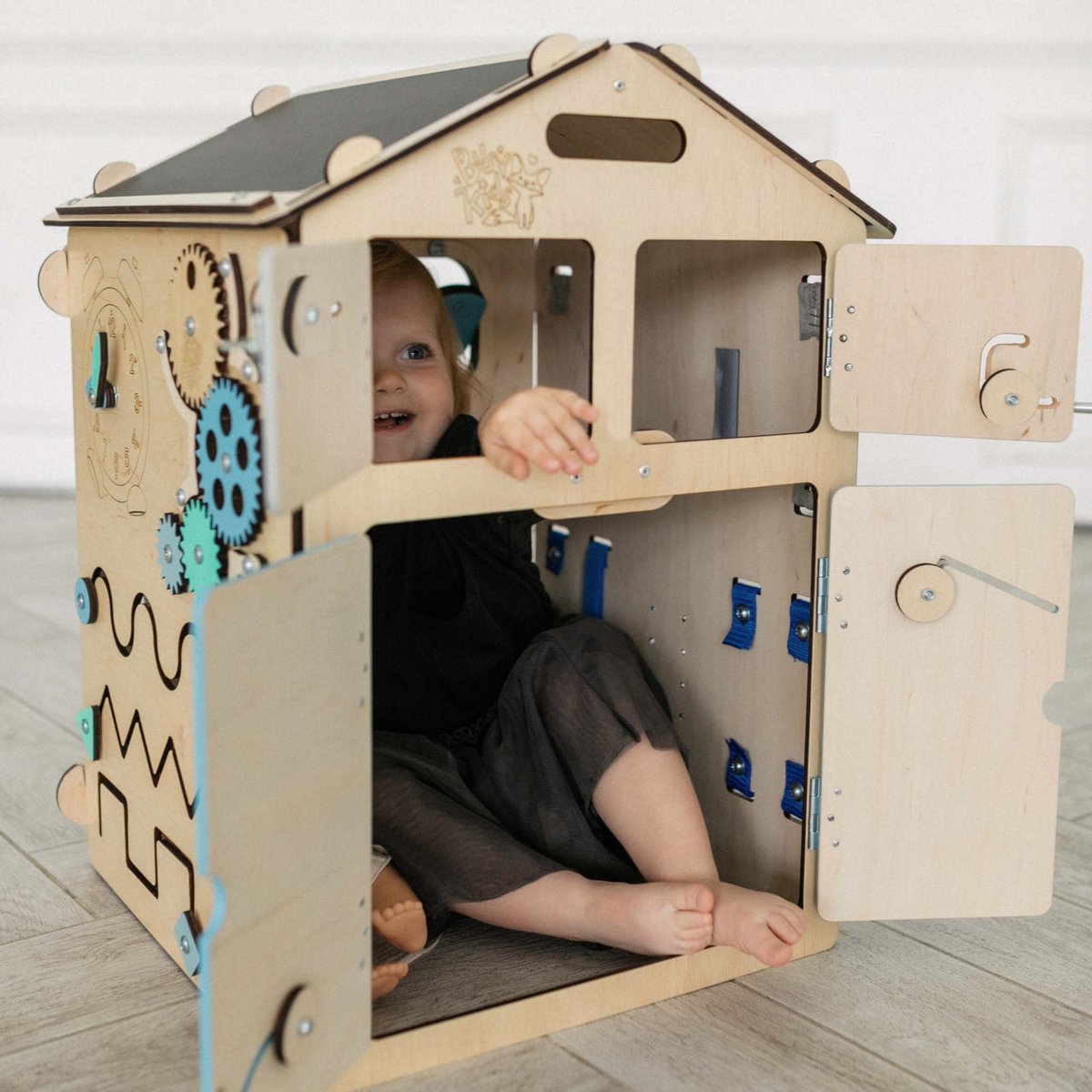 Set - BusyBoard house natura/mint and creative cube