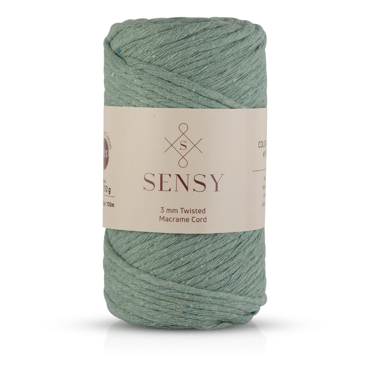 Sensy Premium 3 mm - 109 iarde Cavo macramè a filo singolo in cotone riciclato al 100%