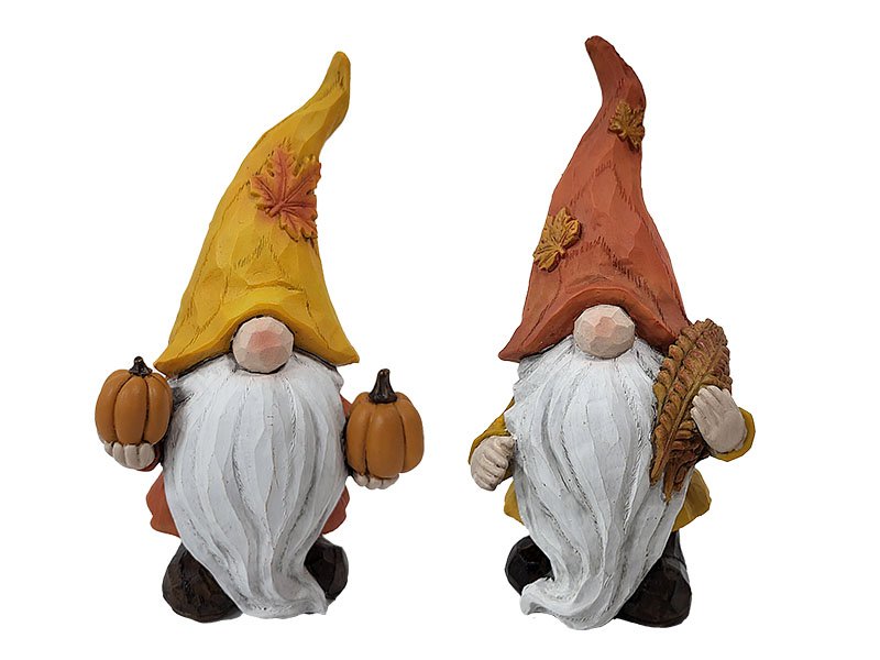 Poly gnome with white beard, 10x7.5x19.5cm