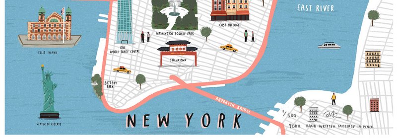 Impresión del mapa de Nueva York