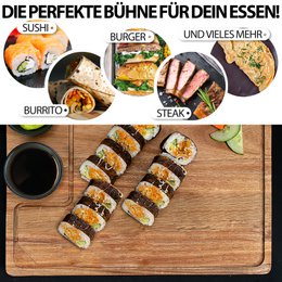 Board de service xxl «Santiago» 2 Ensemble en bois acacia certifié FSC® avec bols de sauces