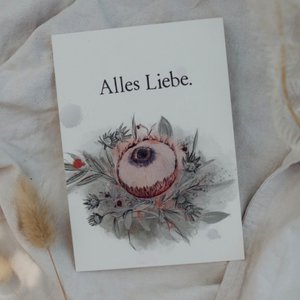 Gestempelte Postkarte "Alles Liebe"