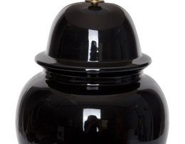 Lamp base temple vase ceramic black