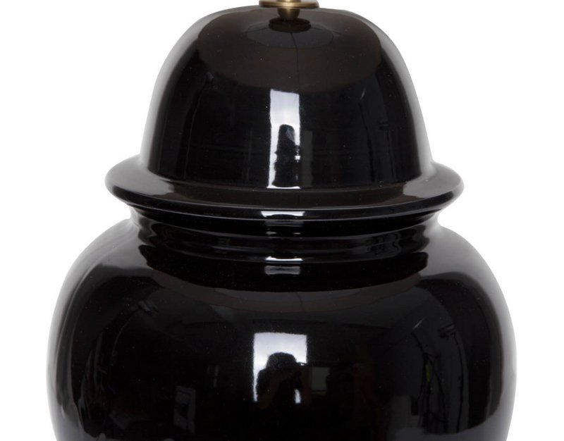 Lamp base temple vase ceramic black