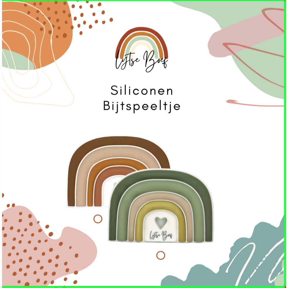 Silikonbeißfigur Regenbogen - Grün