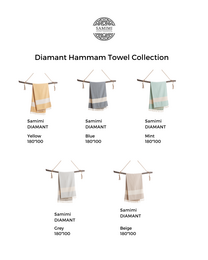 DIAMANT Telo da spiaggia e sauna per Hammam in cotone – Senza sabbia – Menta - 180x100 cm