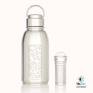 Gaspajoe stainless steel insulated bottle, FRIENDLY+ model 700ml with infuser - CHERRY