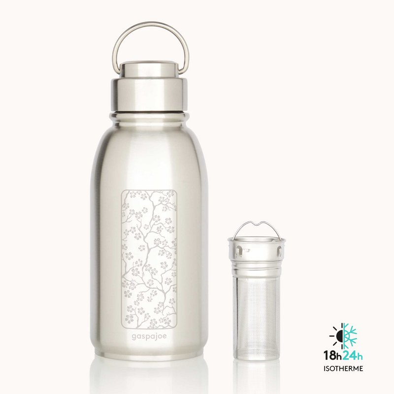 Gaspajoe rustfrit stål isoleret flaske, FRIENDLY+ model 700ml med infuser - CHERRY