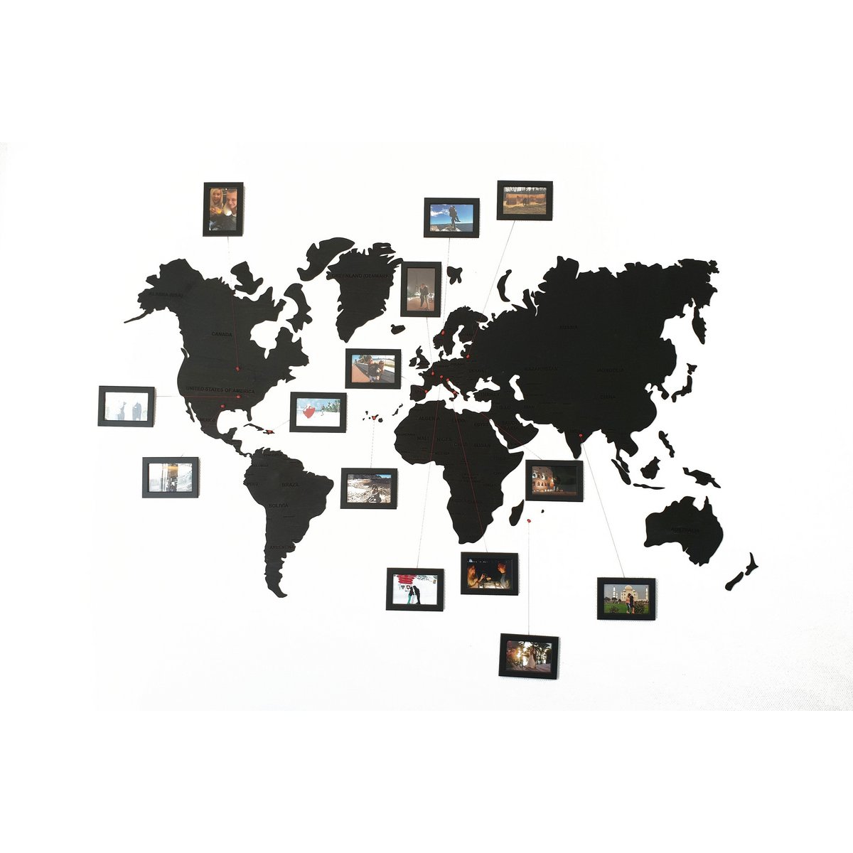 Wooden world map, Wooden black wall world wall map