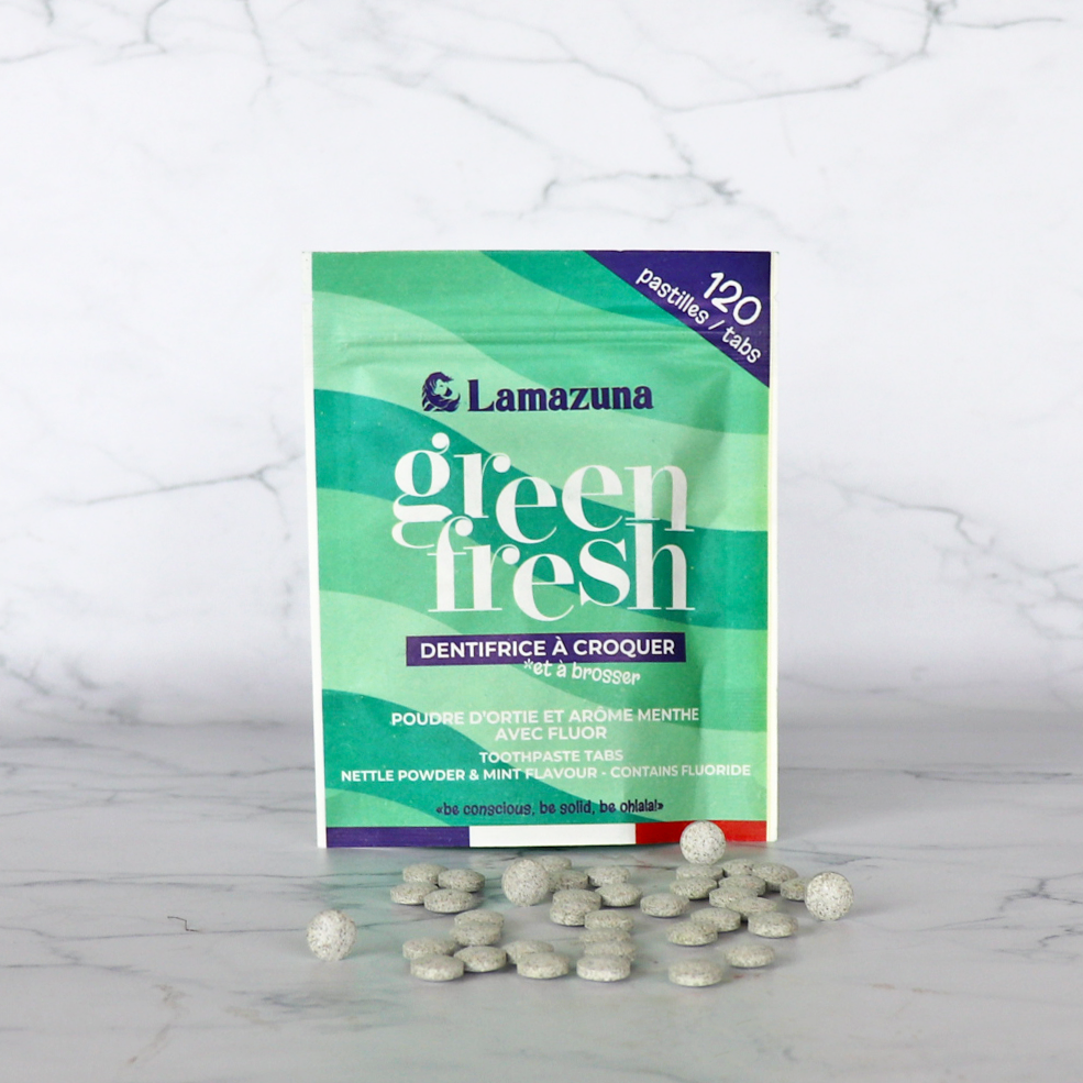 Dentifrice à croquer - Green fresh - Ortie Menthe - COSMOS Organic par Cosmécert