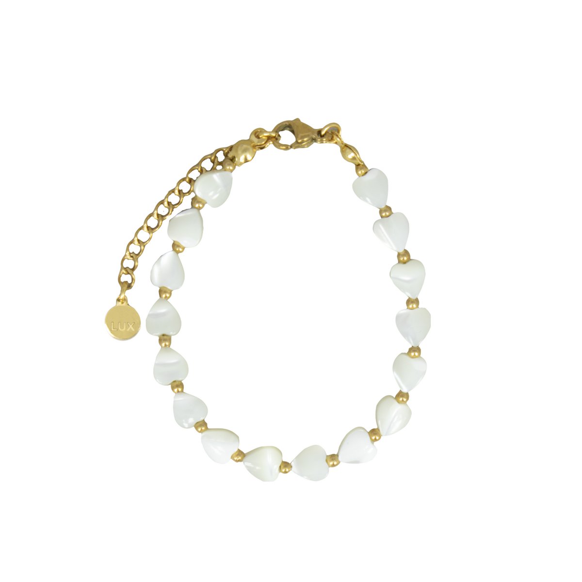 BRACELET | PEARL HEARTS | RVS GOLD