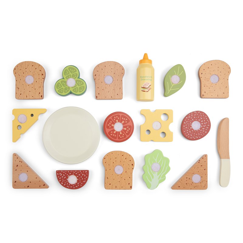Houten Sandwich Set - "Maak Je Eigen Broodjes"