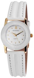Accent women's watch with imitation leather strap