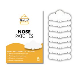 Nose patches for acne treatment, 8 patches per box, clear and discreet design.