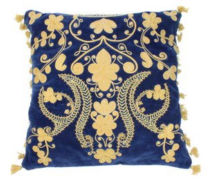 Pillow dark blue broderie sale