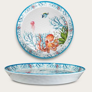 Arca ABISSI Melamine Ronde Vlakke Serveerschaal met Rand 35x4cm