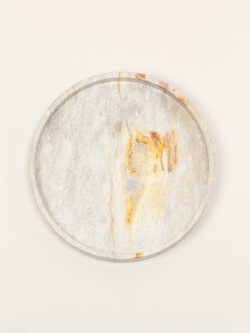 Large round tray in natural stone