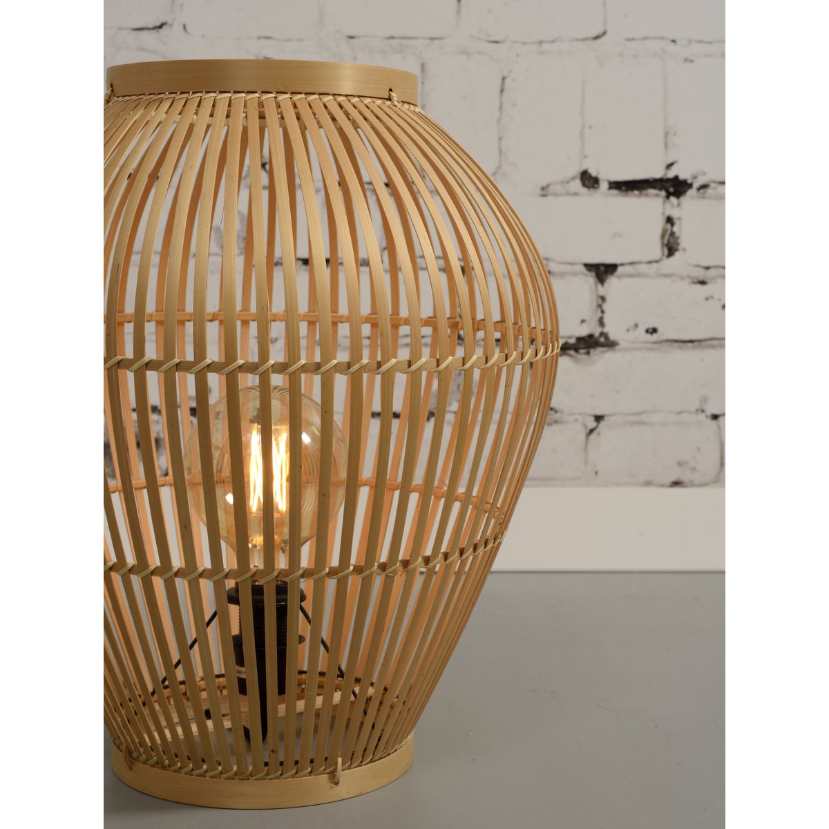 Vloerlamp Tuvalu bamboe naturel, S