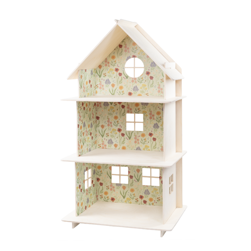 Meadow -Maison de poupée en bois à trois étages / Maison de poupée moderne