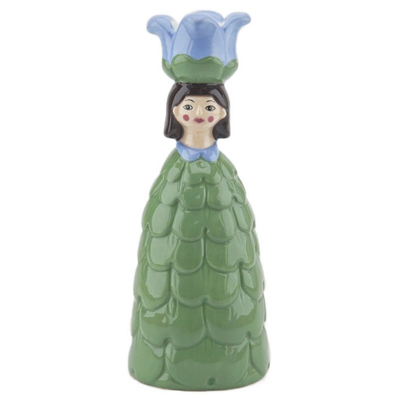 Candle stand woman flower