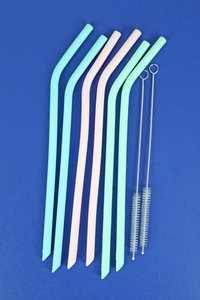 6 siliconen rietjes