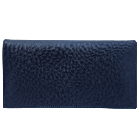 Saffiano Brieftasche mit langem Umschlag Blau