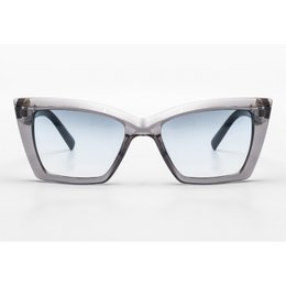 Grijze transparante vierkante zonnebril met verloop – UV400 | Moderne brillen