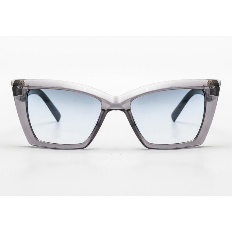 Grijze transparante vierkante zonnebril met verloop – UV400 | Moderne brillen