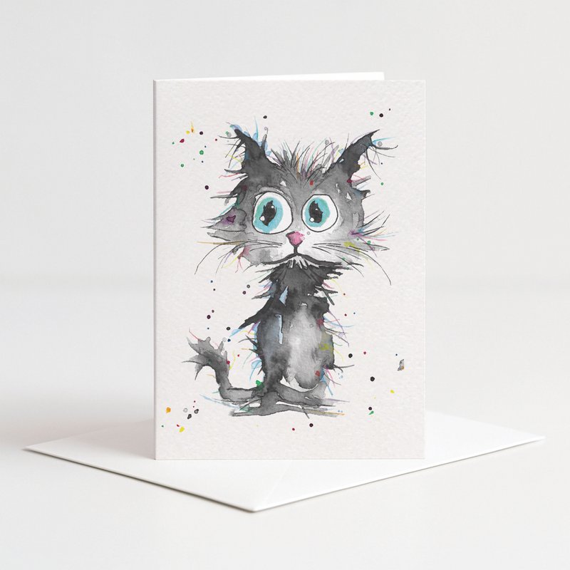 Card cat color with envelope