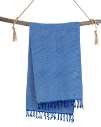 Asciugamano Spa Hammam in cotone SAMOS – Senza sabbia – Blu/Azzurro - 180x100 cm