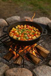 Støbejern serverer pan ø 28 x 6 cm - grill pan støbejern til hver grill - sort