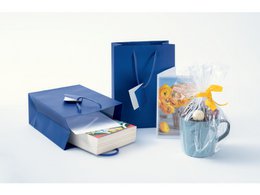 Cadeautas Sigel Small, ultramarijn blauw, matte lak, cadeaukaartje, papier, 157 g,