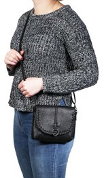 Damen Handtasche aus Lederimitation, schwarz