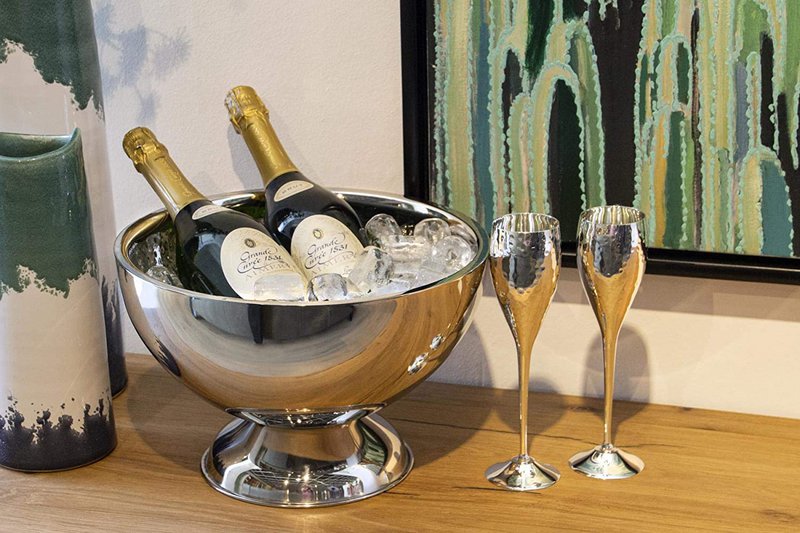 EDZARD champagnekøler flaskekøler vinkøler Cadiz, rustfrit stål højpoleret, dobbeltvægget, ø 32 cm