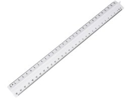Righello prisma Westcott 30 cm bianco latte con 3 scale con bordo di presa in plastica