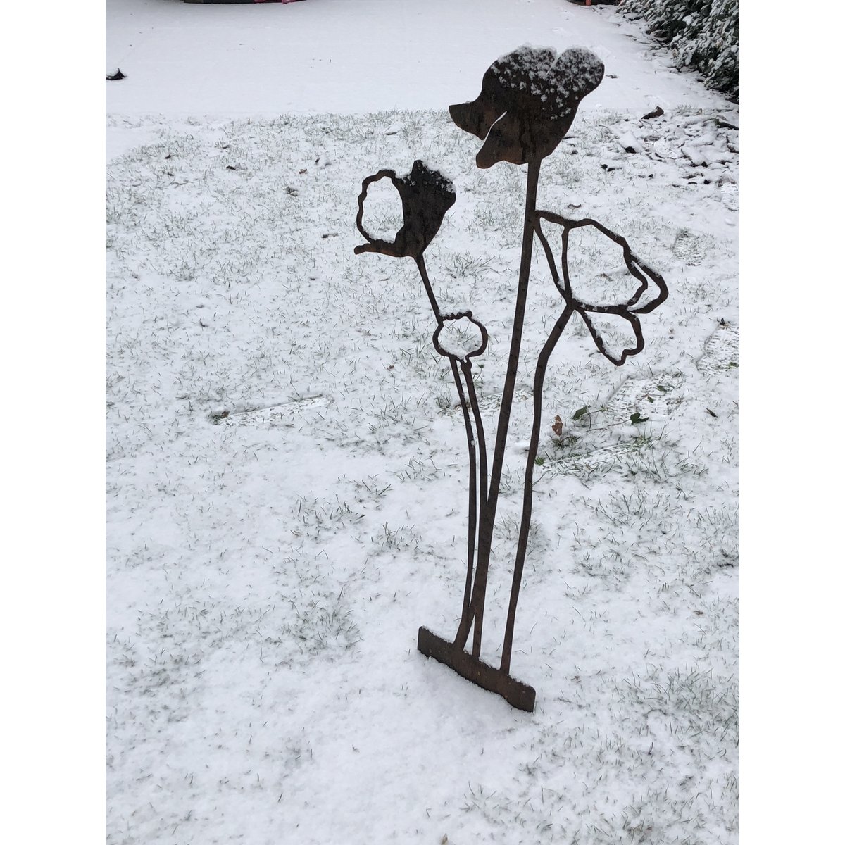 Poppy open up - Corten steel object
