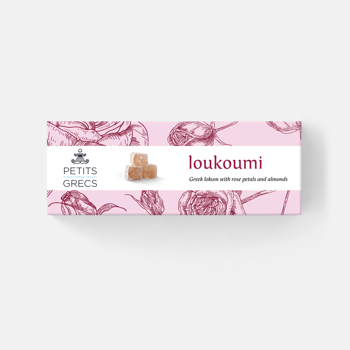 Loukoumi - Greek lokum with rose petals & almonds
