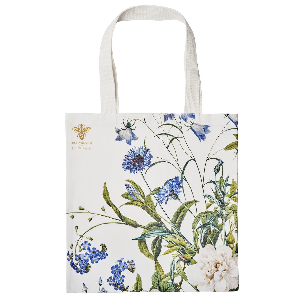 Organic tote bag - Blue Flower Garden JL