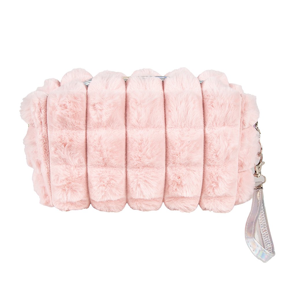Toiletry Bag Ladies 18x7x10 cm Pink Synthetic Flower Make-Up Bag