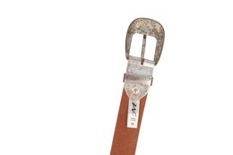 Belt women's leather brilliant wide silver