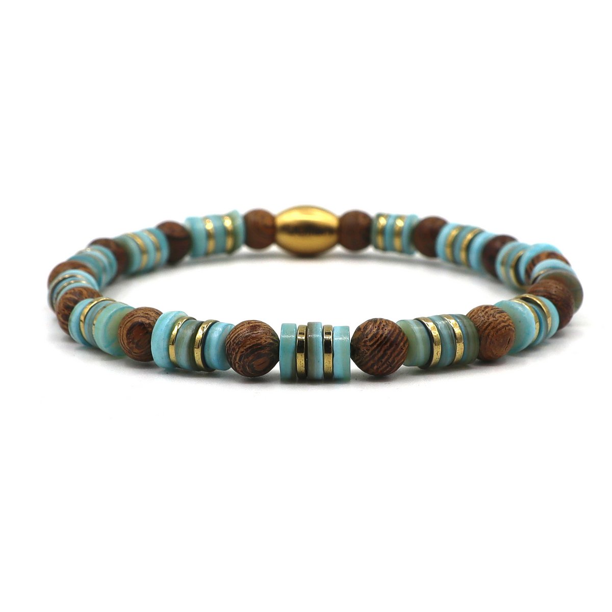 Enam Tiga turquoise (zilver of goud)