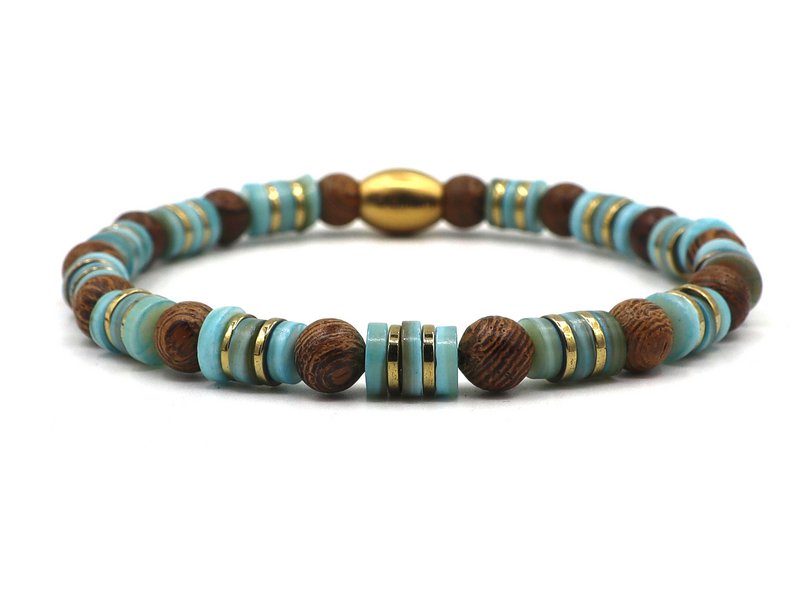 Enam Tiga turquoise (zilver of goud)