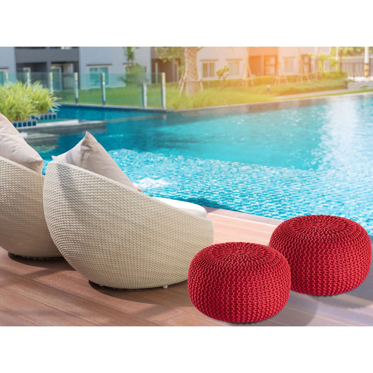 Pouf Outdoor Ø55cm stoel Pouf Terrace Pool Garden