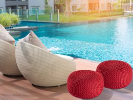 Pouf outdoor ø55cm Sitzpouf Terrasse Pool Garten
