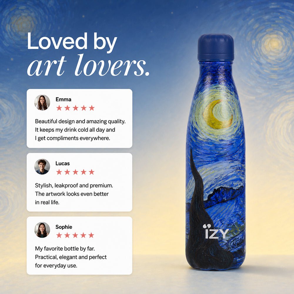 IZY Thermos Bottle Starry Night - Van Gogh 500ML To-Go Insulated Water Bottles